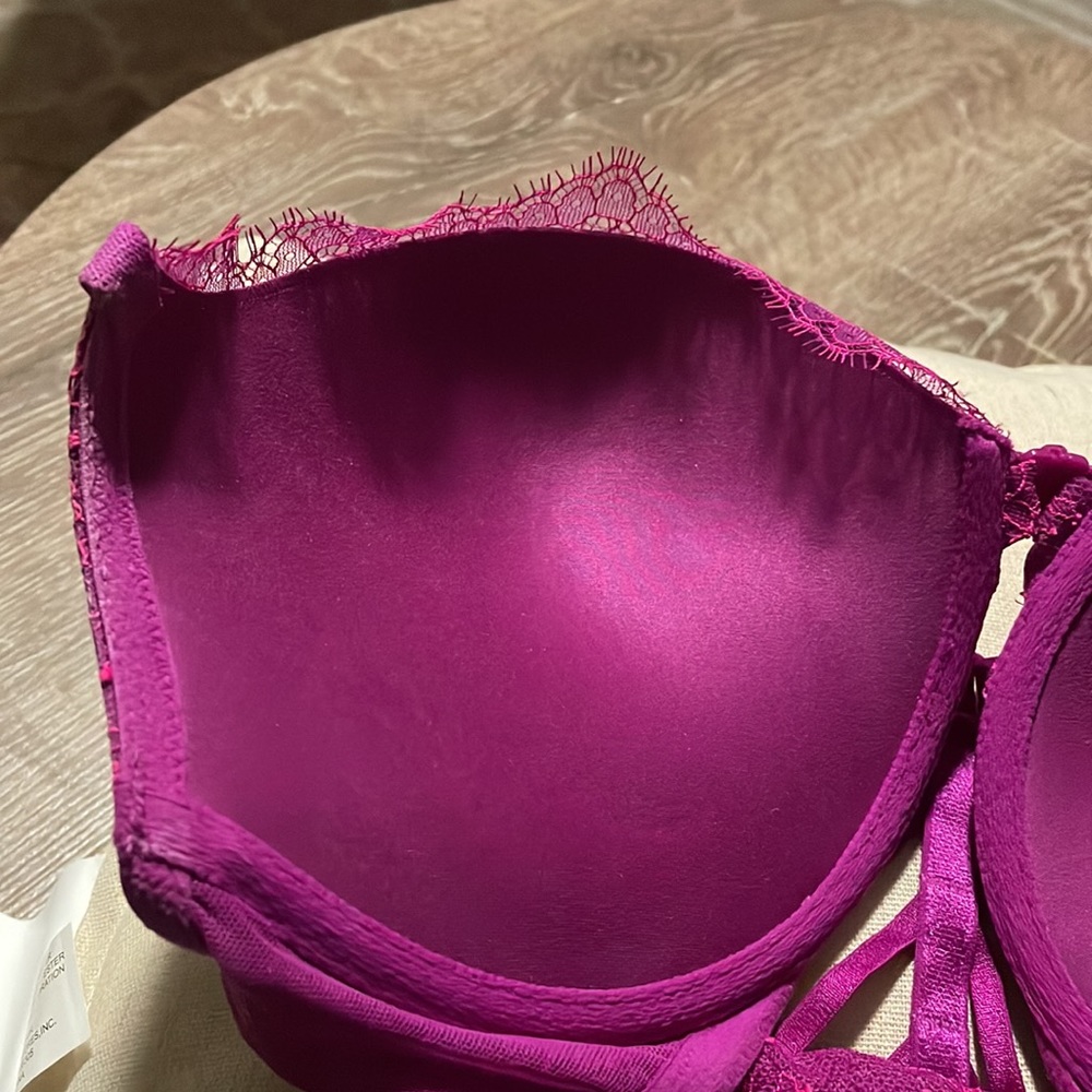 Victorias Secret Very Sexy Push-Up fuchsia/hot pink 34DD front close bra - Picture 3 of 5